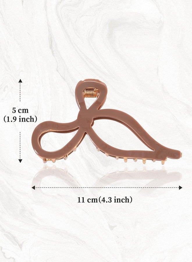 WELROG 2 Pack Metal Bow Claw Clips - Non-Slip Hair Claw Clips for Women,Elegant Large Hair Clip for Thin and Thick Hair (Gold) - Image 2